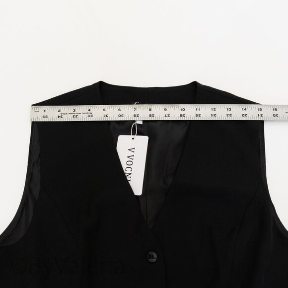 Women's Suit Vest Lined V-Neck, size L black, adjustable back strap - Picture 6 of 10